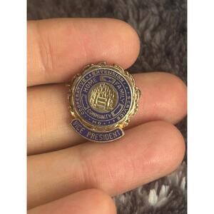 Pin d029 amazing sterling gold tone old